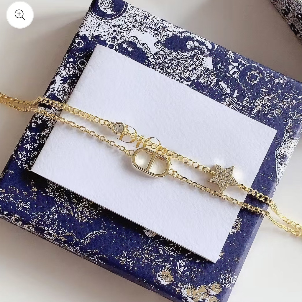 Light Luxury Double-Layered Star and Letter Element Women's Bracelet/Necklace