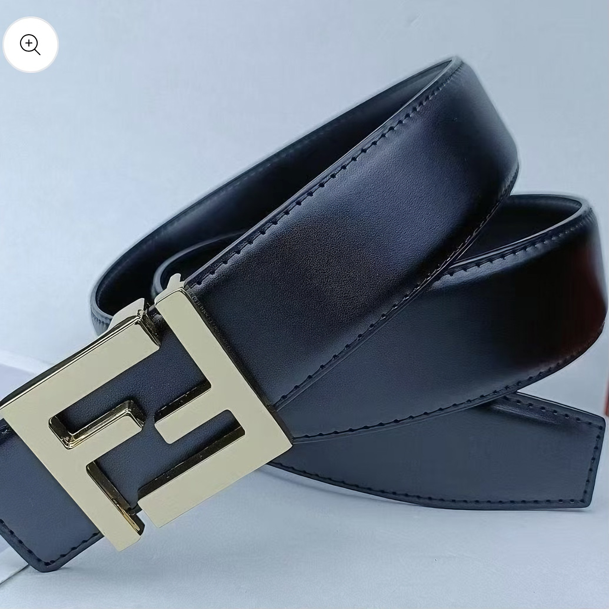 Sleek Metal Buckle Men's Belt, Black Leather Daily Versatile Waist Strap