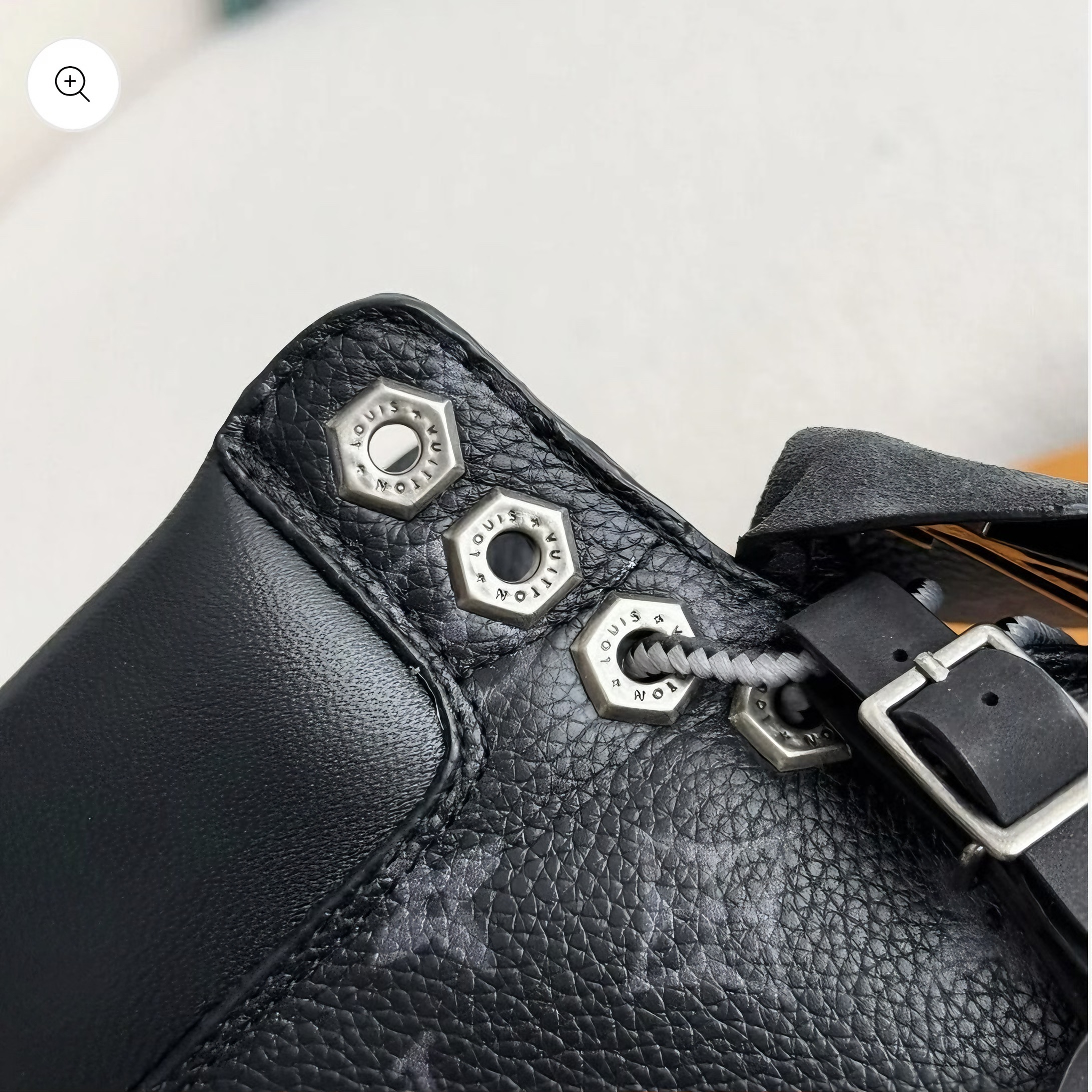 Black Textured High-Top Men's Work Boots