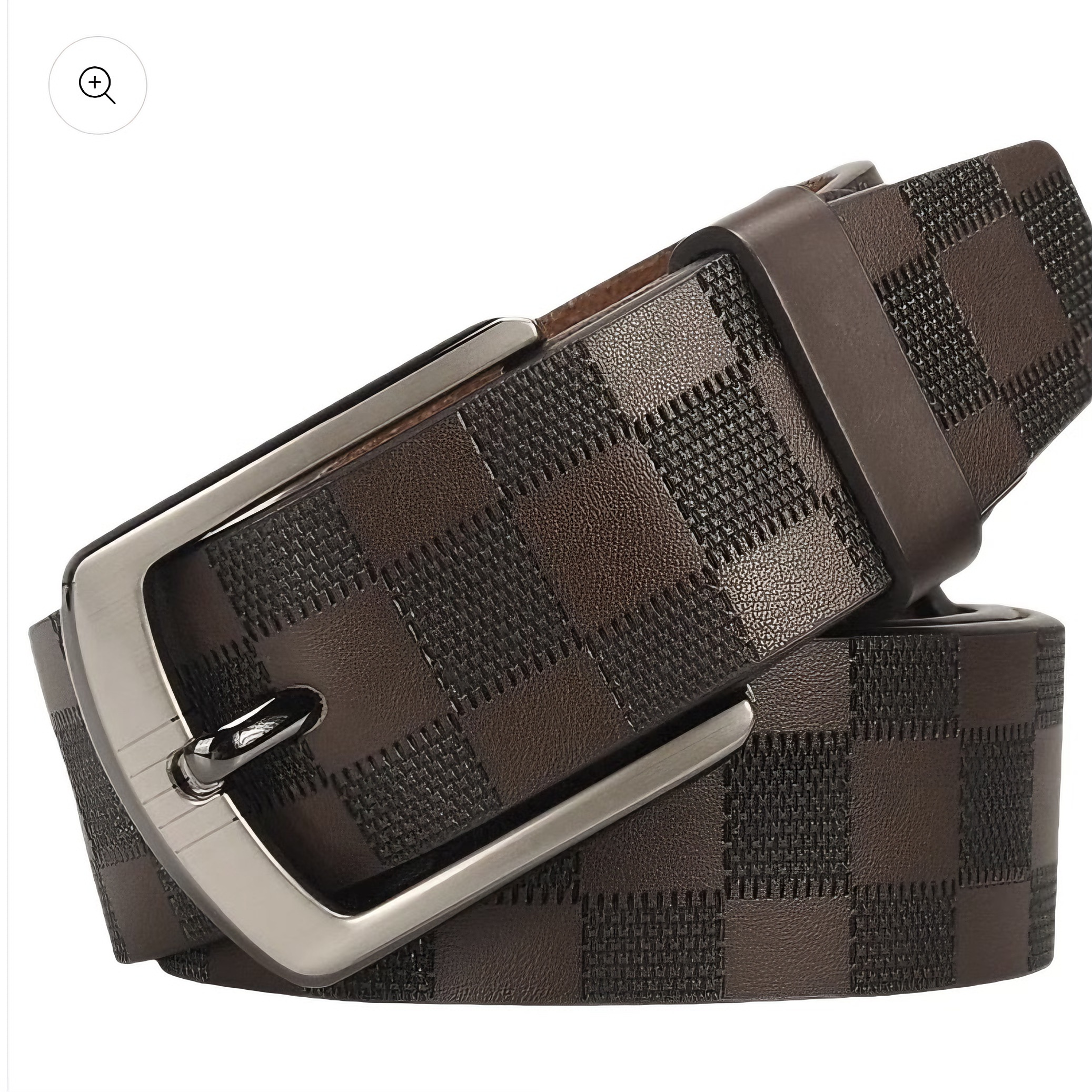 Checkered Embossed Business Casual Belt