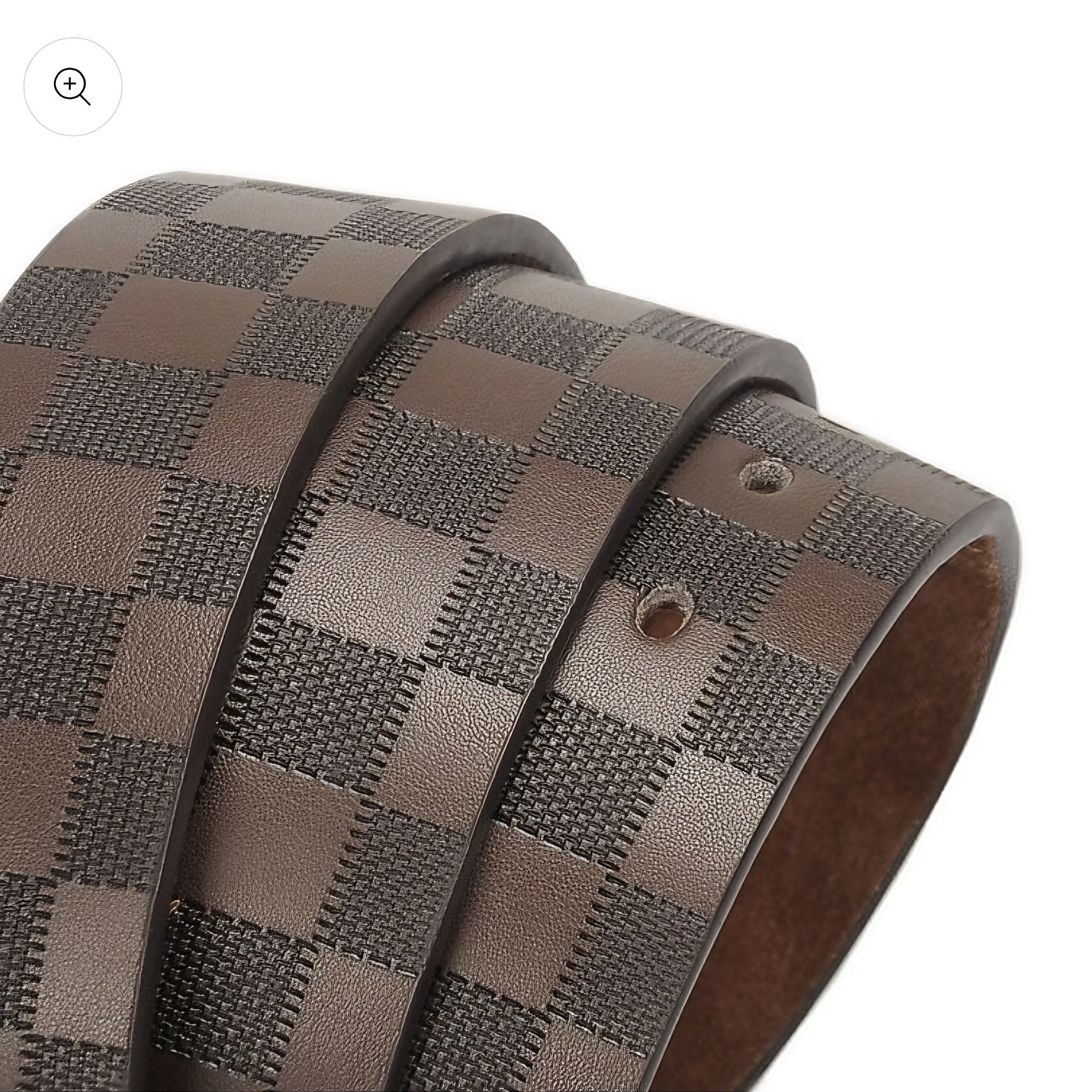 Checkered Embossed Business Casual Belt