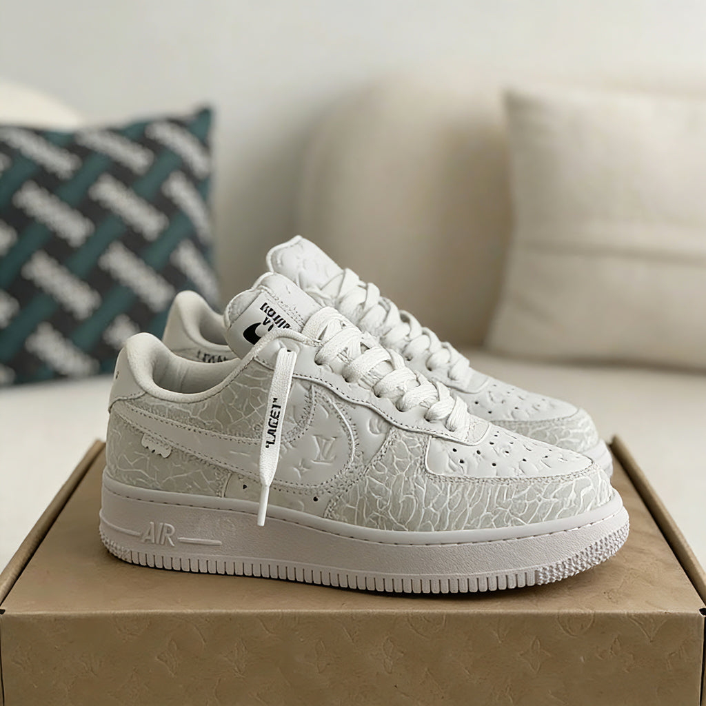 All-White Textured Low-Top Sneakers – Clean Street Style