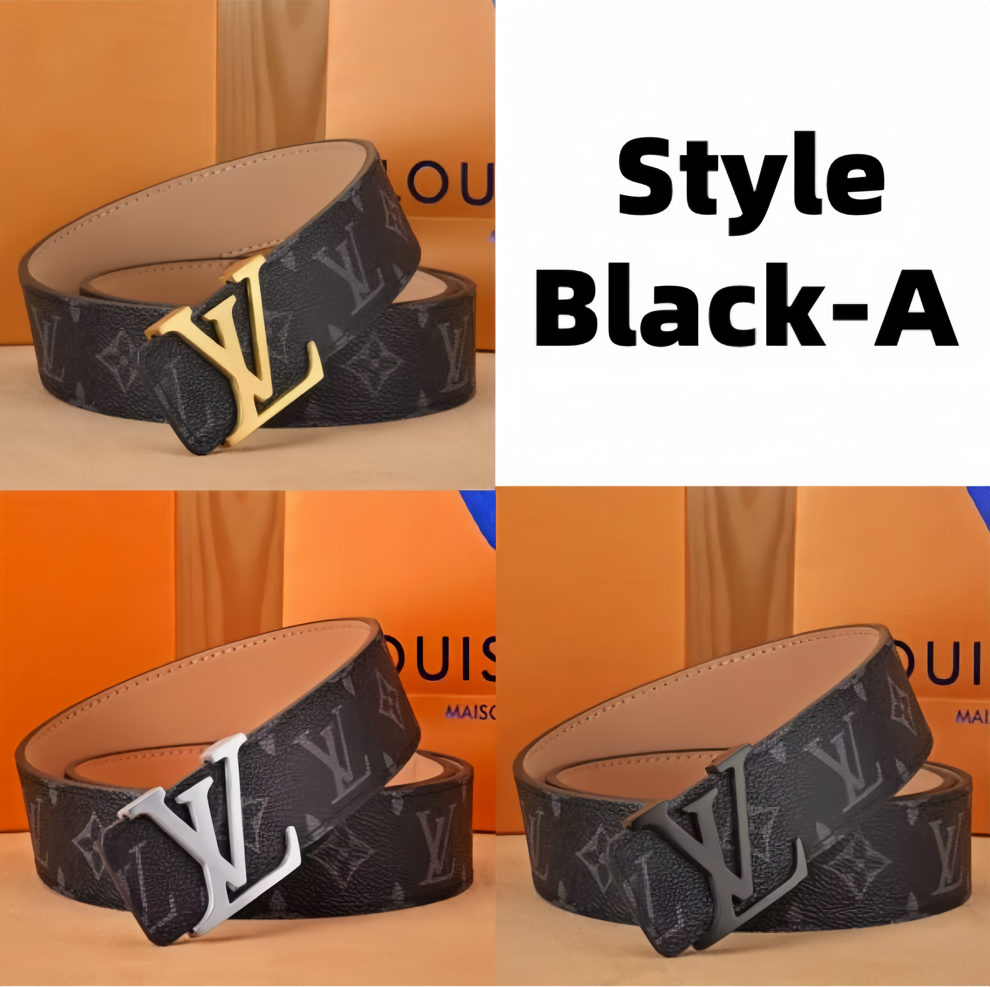 Hullmade Design Letter Buckle Men's Belt - Fashion Texture and Precision Craftsmanship - Fast Delivery with Gift Box (UK Market)