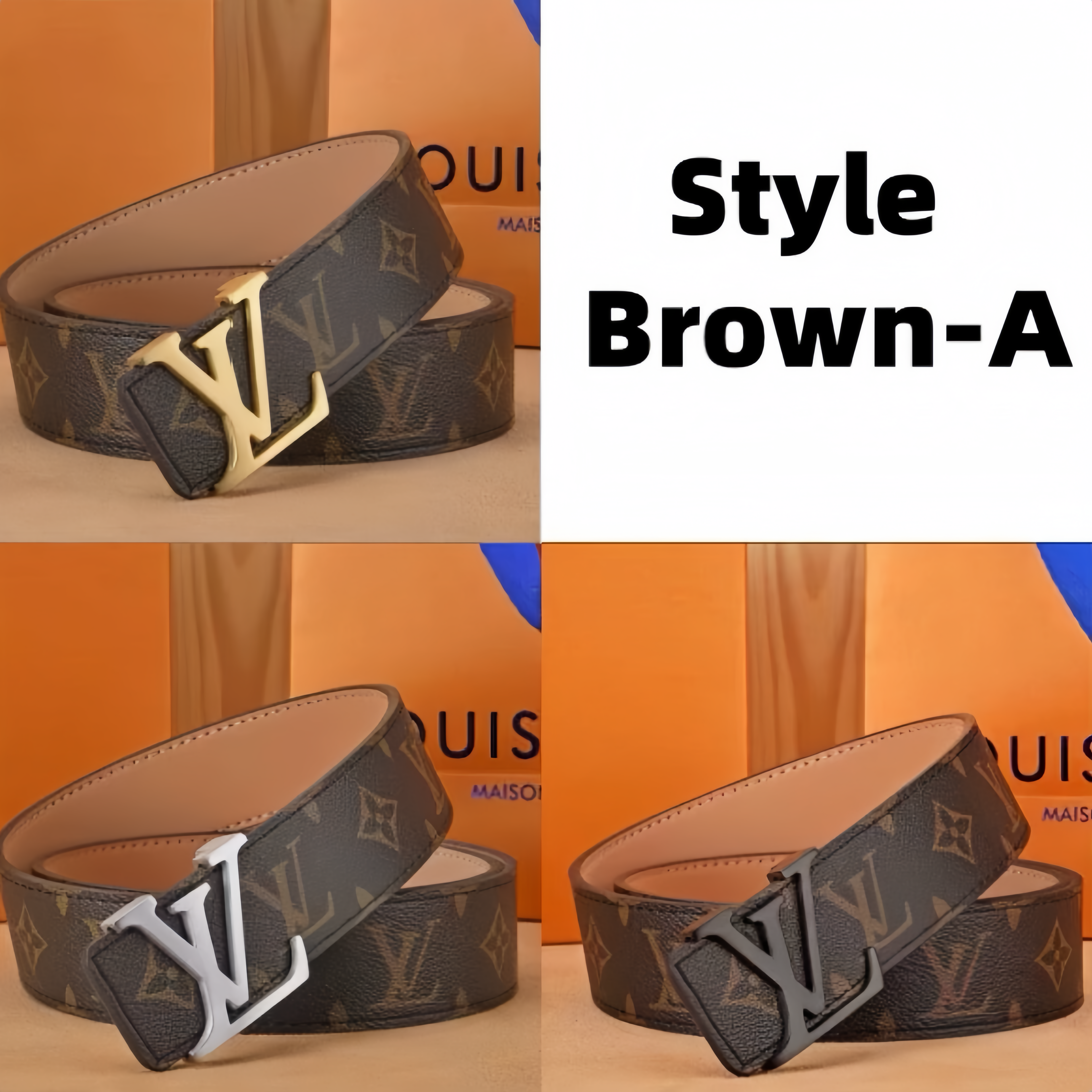 Hullmade Design Letter Buckle Men's Belt - Fashion Texture and Precision Craftsmanship - Fast Delivery with Gift Box (UK Market)