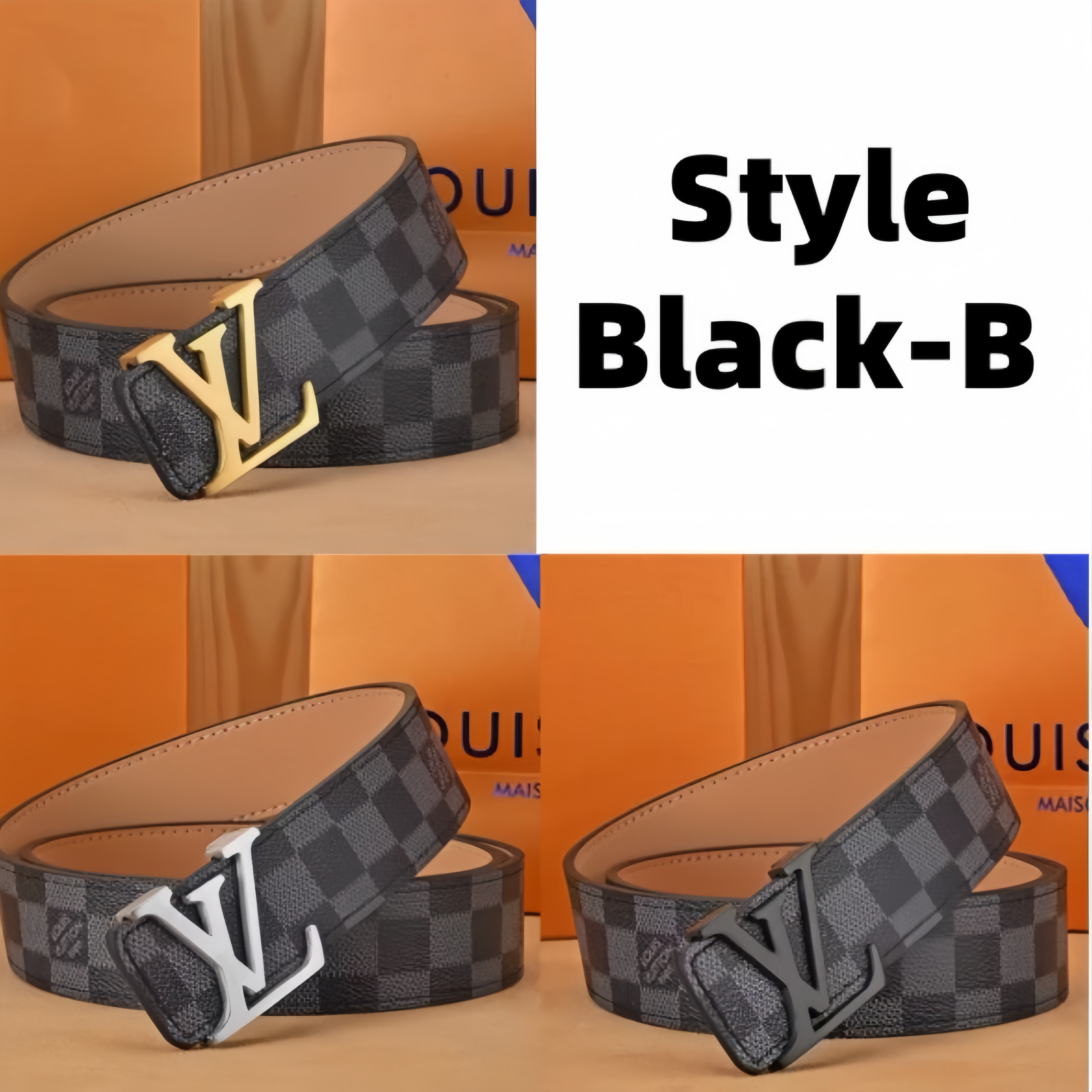 Hullmade Design Letter Buckle Men's Belt - Fashion Texture and Precision Craftsmanship - Fast Delivery with Gift Box (UK Market)