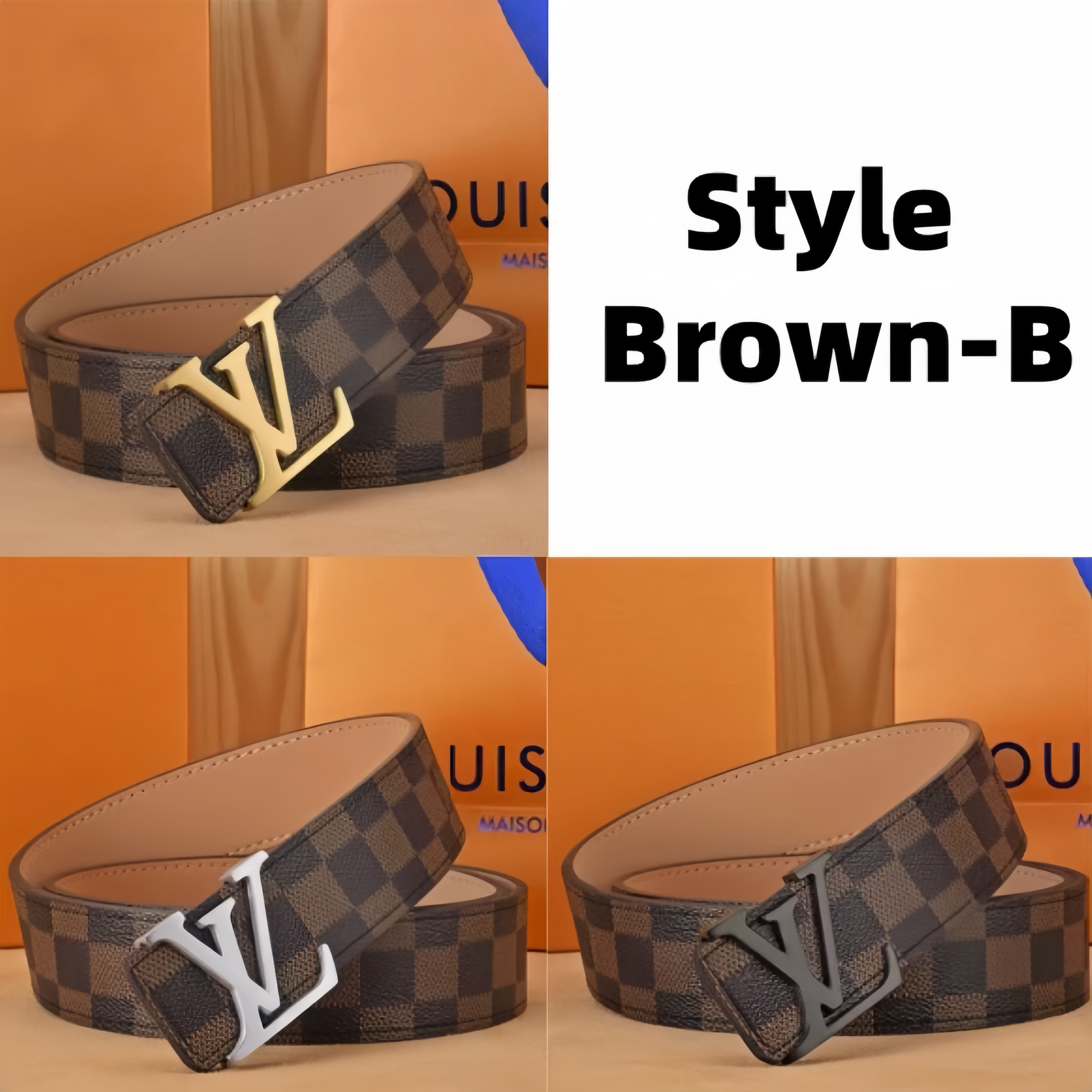 Hullmade Design Letter Buckle Men's Belt - Fashion Texture and Precision Craftsmanship - Fast Delivery with Gift Box (UK Market)