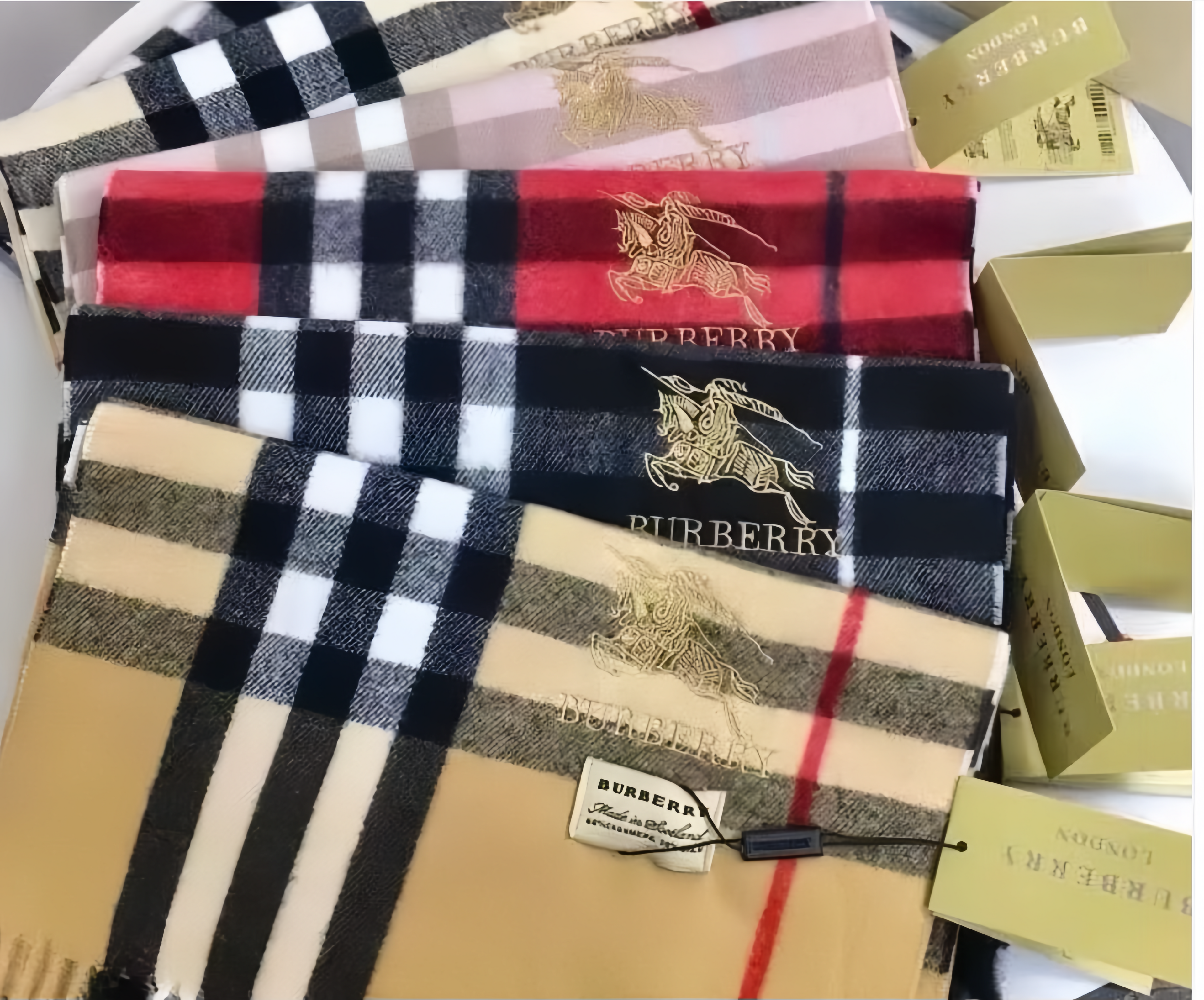 Hullmade Handcrafted Checked Cashmere Scarf, presented in a gift box