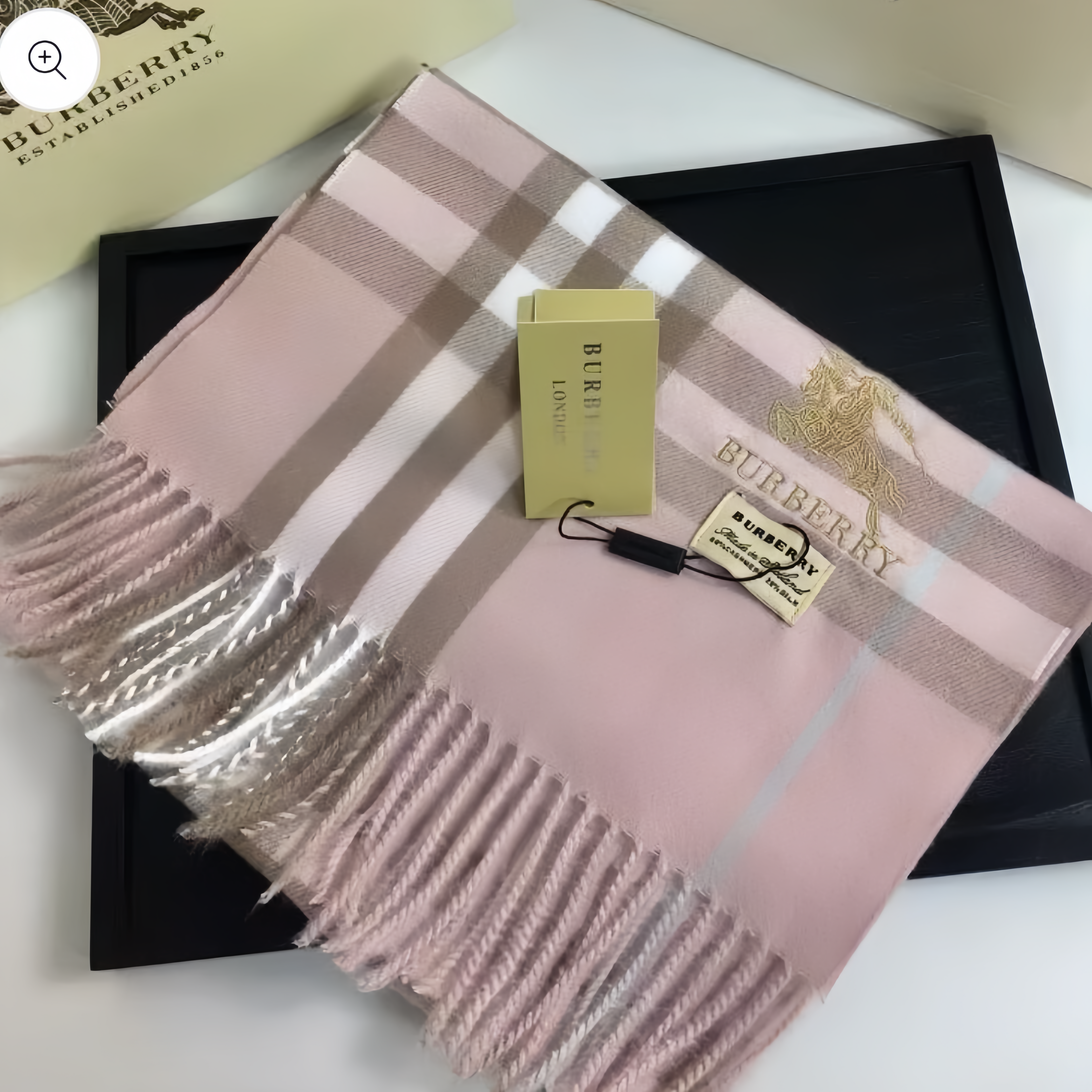 Hullmade Handcrafted Checked Cashmere Scarf, presented in a gift box