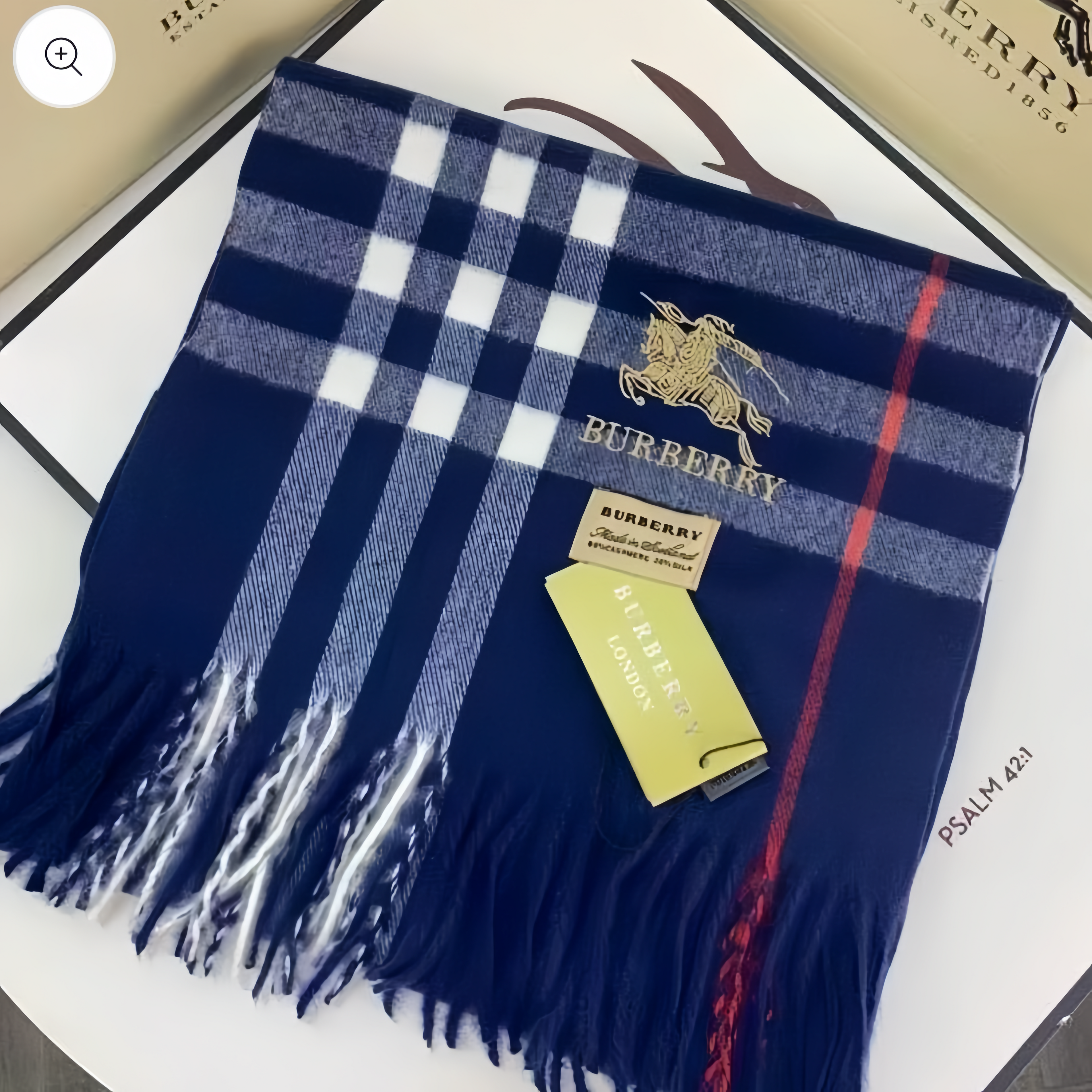 Hullmade Handcrafted Checked Cashmere Scarf, presented in a gift box