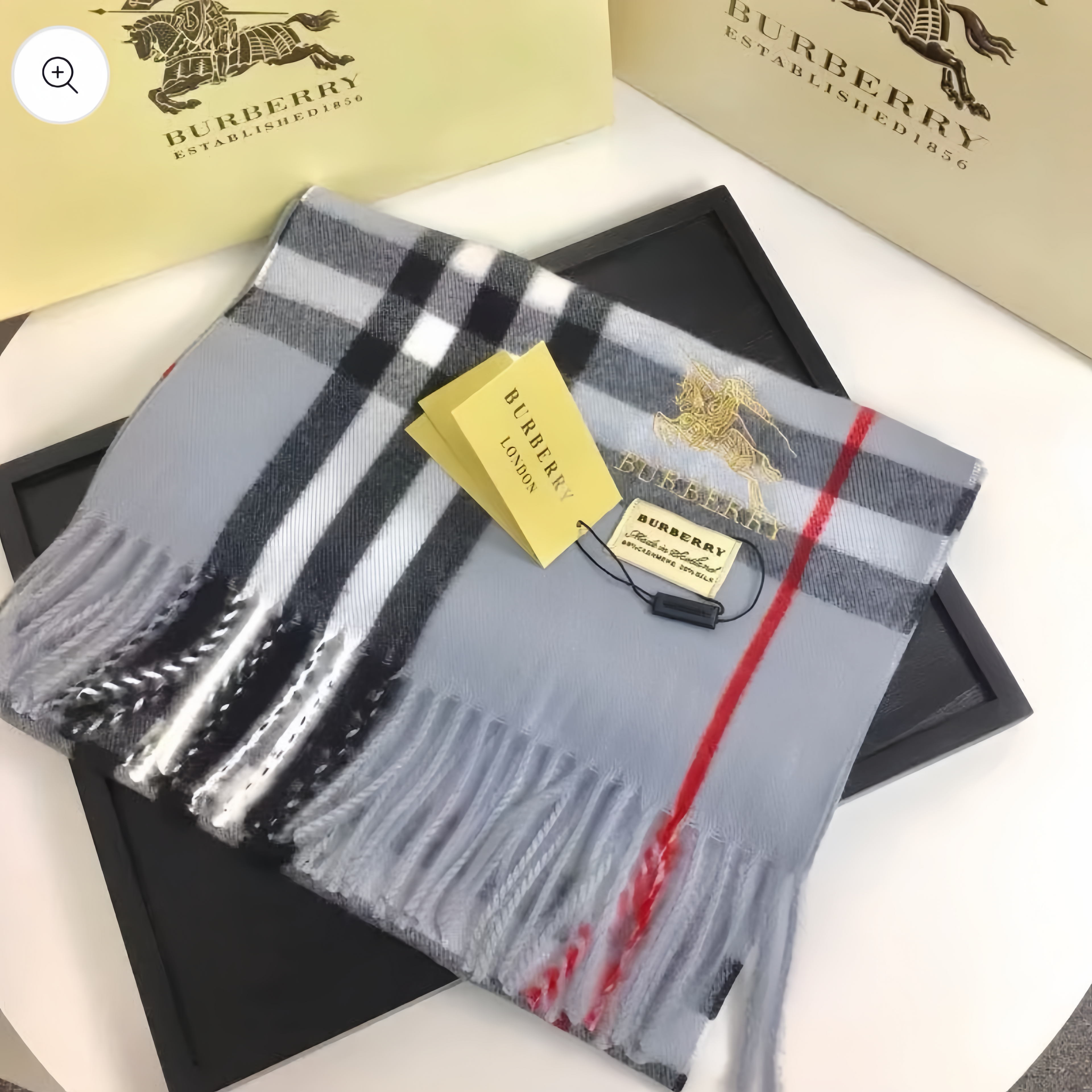 Hullmade Handcrafted Checked Cashmere Scarf, presented in a gift box
