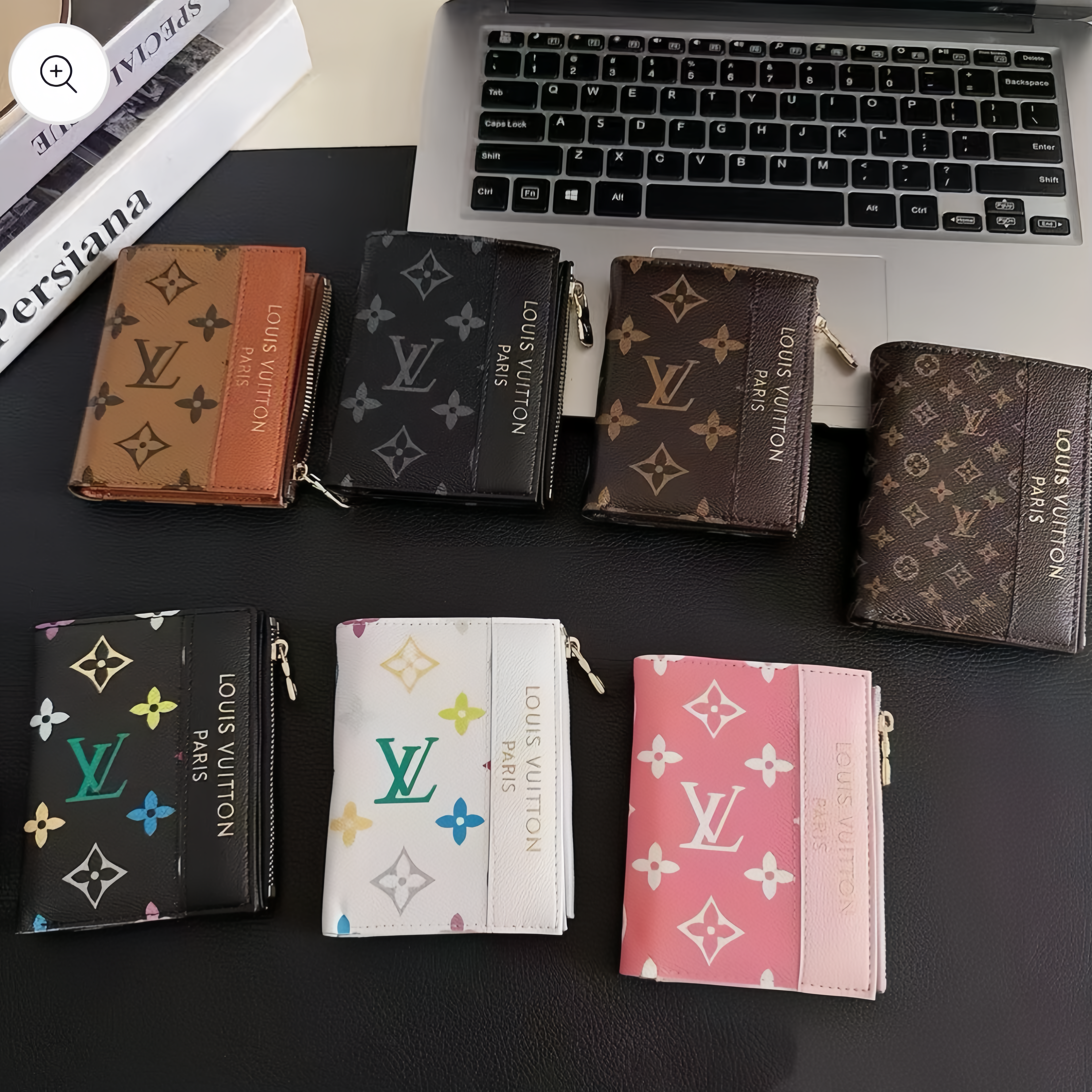 Compact Zip Wallet with Floral Pattern – Mini Multi-Color Card Holder