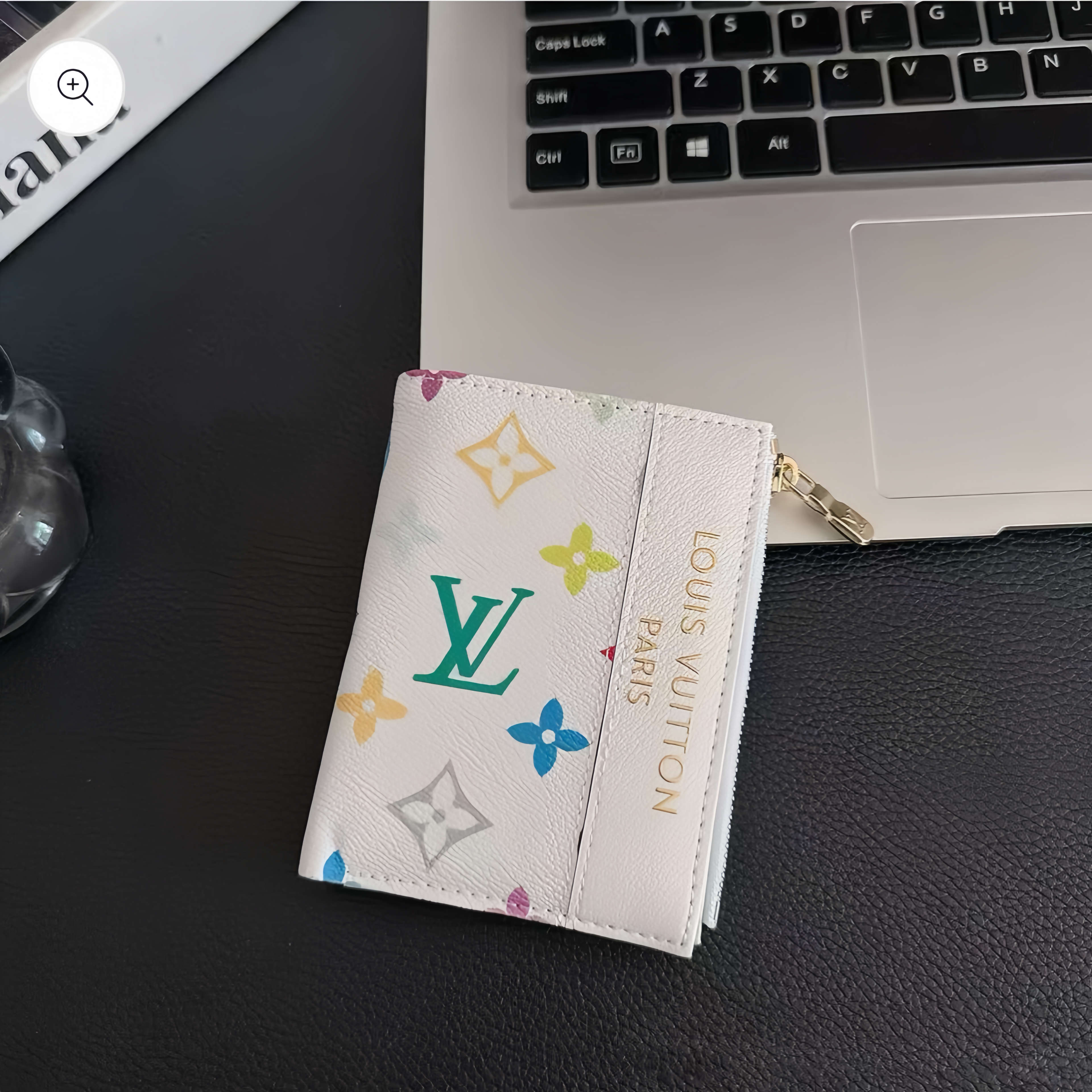 Compact Zip Wallet with Floral Pattern – Mini Multi-Color Card Holder