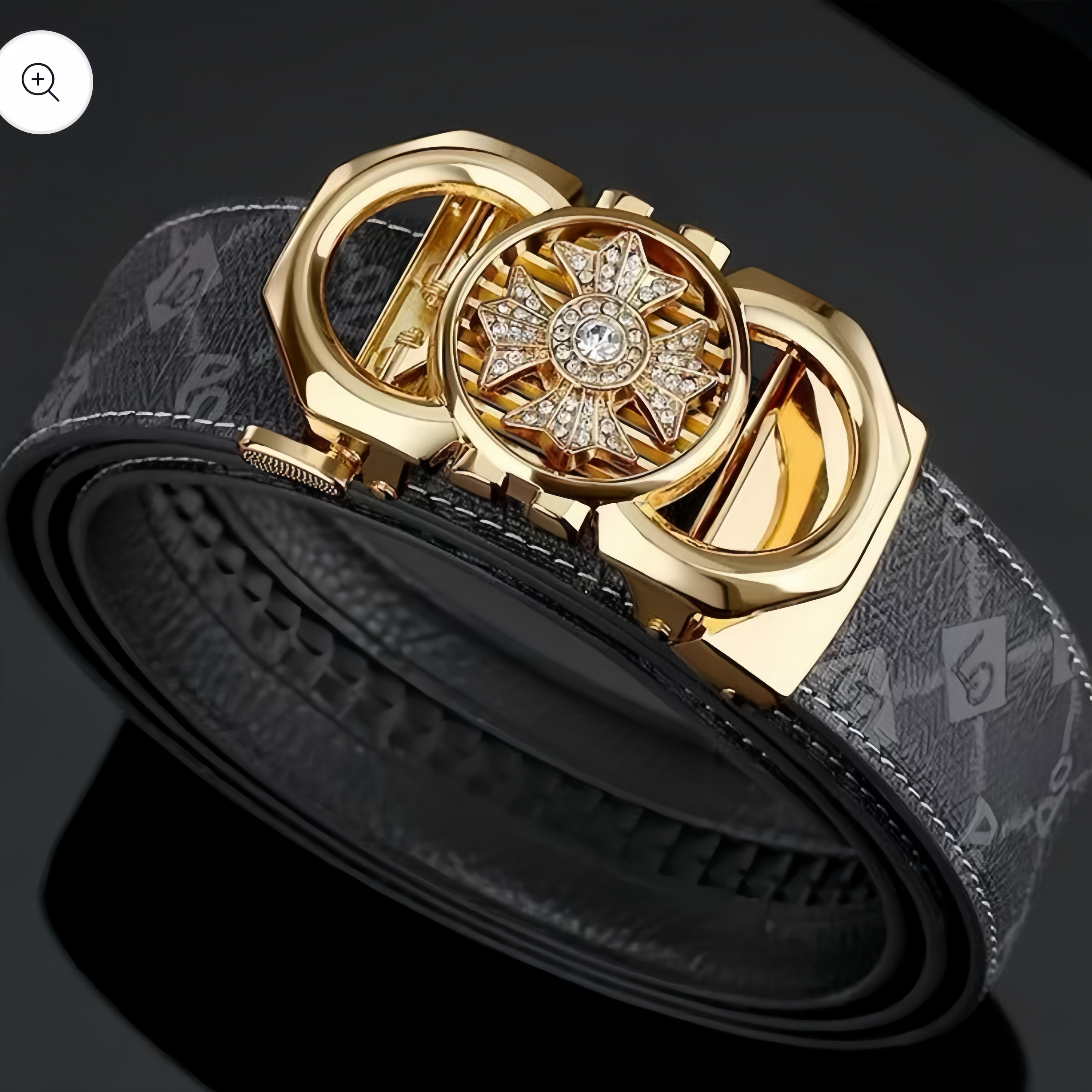 Patterned Automatic Buckle Men’s Belt Gift Set