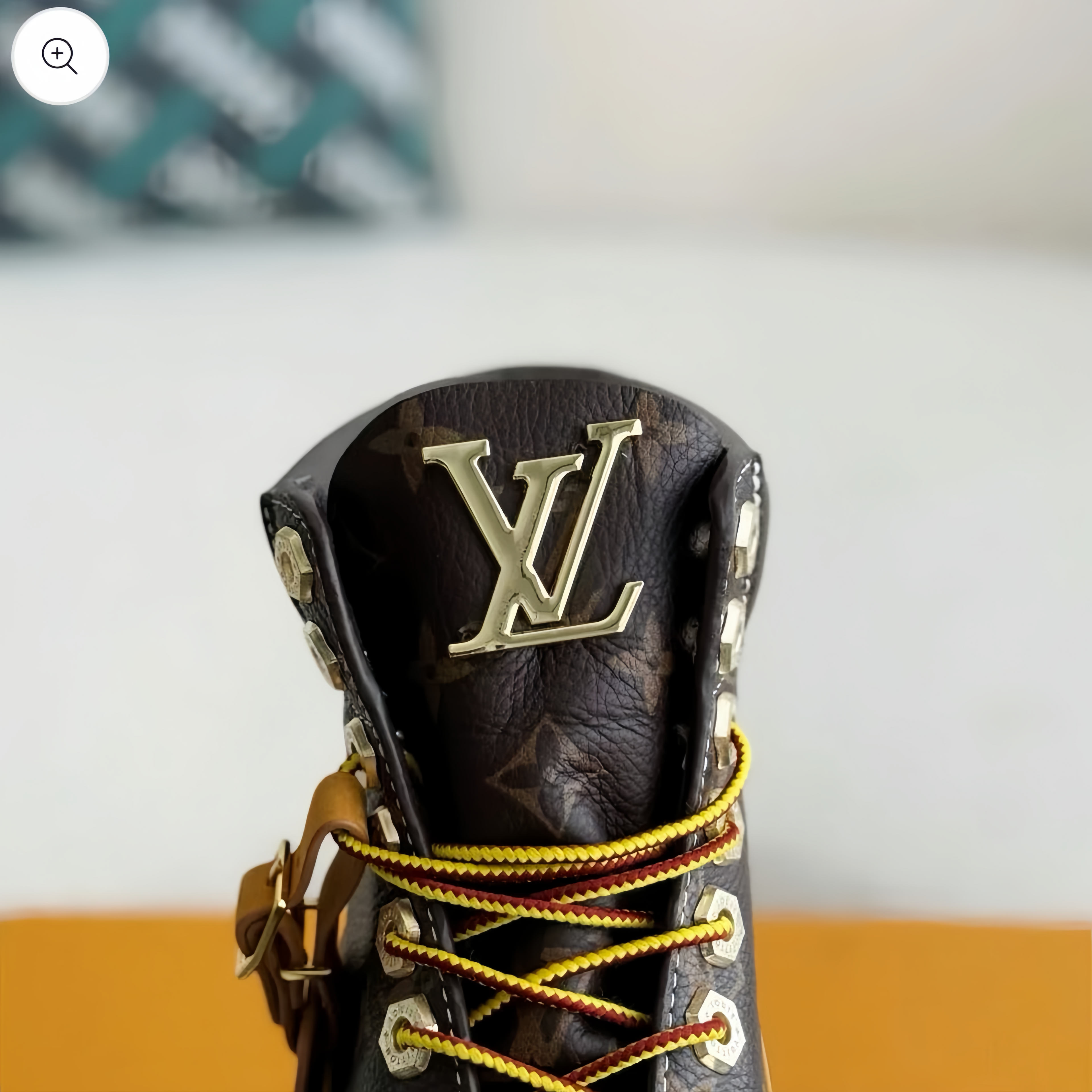 Brown Jacquard High-Top Work Boots – Premium Utility Style